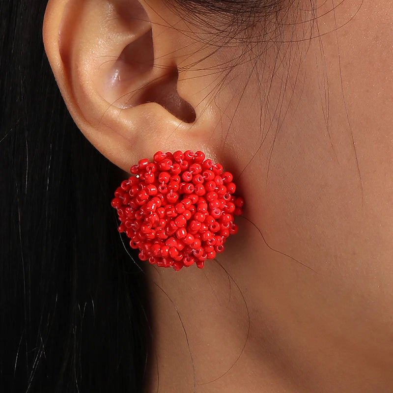 Boucles d'oreilles puces colorées