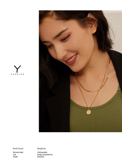 Collier géométrique en acier inoxydable