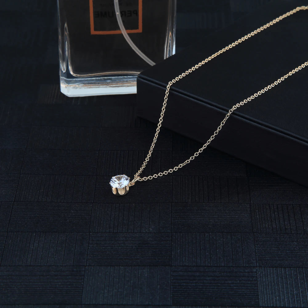 Collier solitaire  pendentif en cristal
