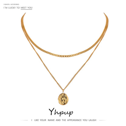 Collier géométrique en acier inoxydable