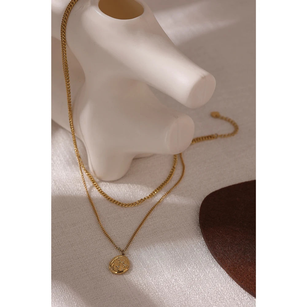 Collier géométrique en acier inoxydable