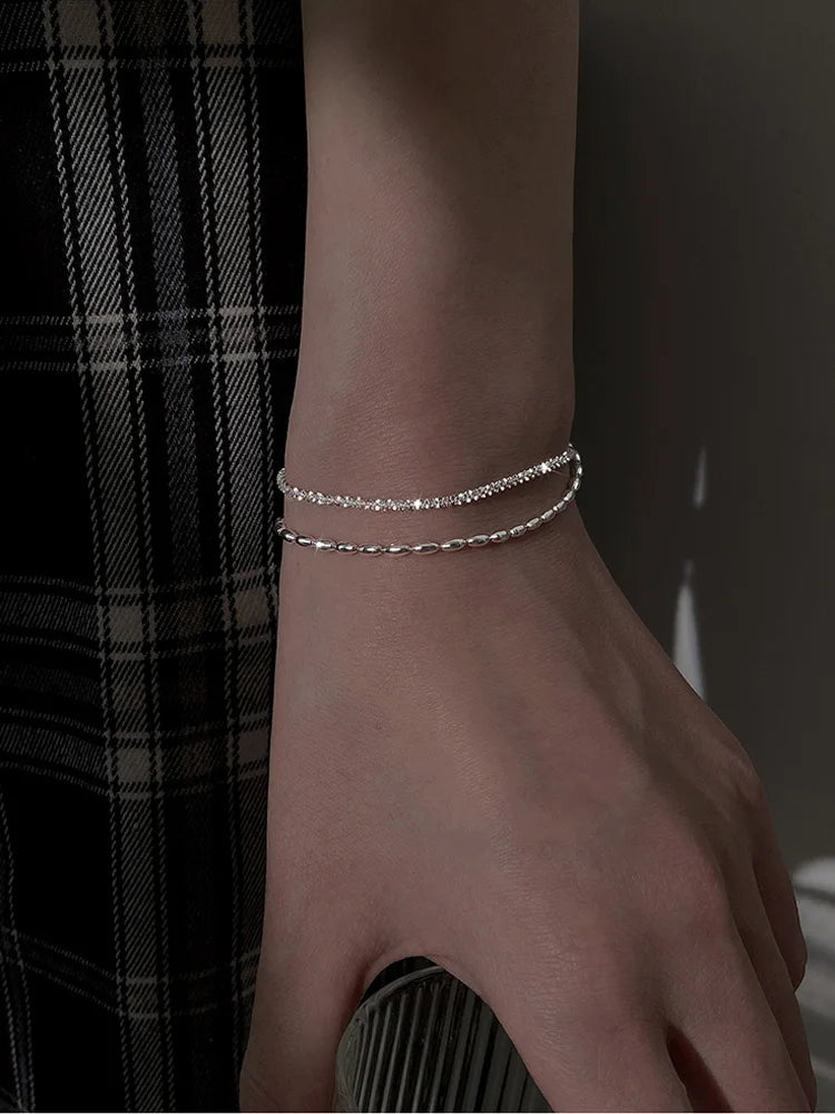 Bracelet perles en argent 925 élégante