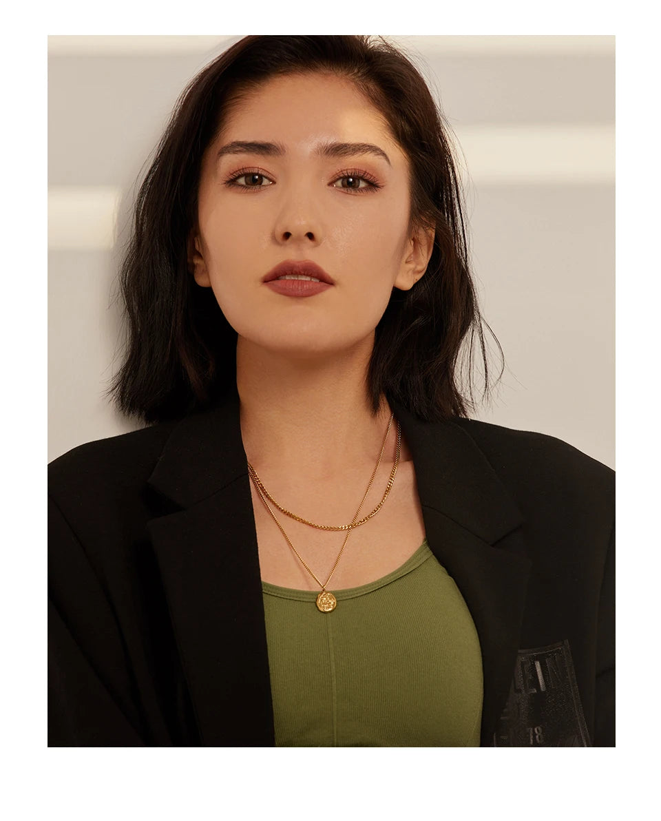 Collier géométrique en acier inoxydable