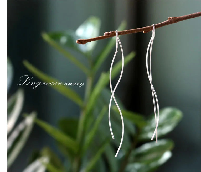 Boucles d'oreilles pendantes en argent 925 moderne