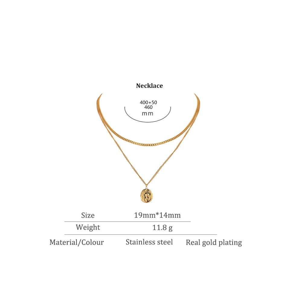 Collier géométrique en acier inoxydable