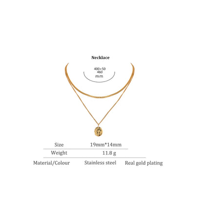 Collier géométrique en acier inoxydable