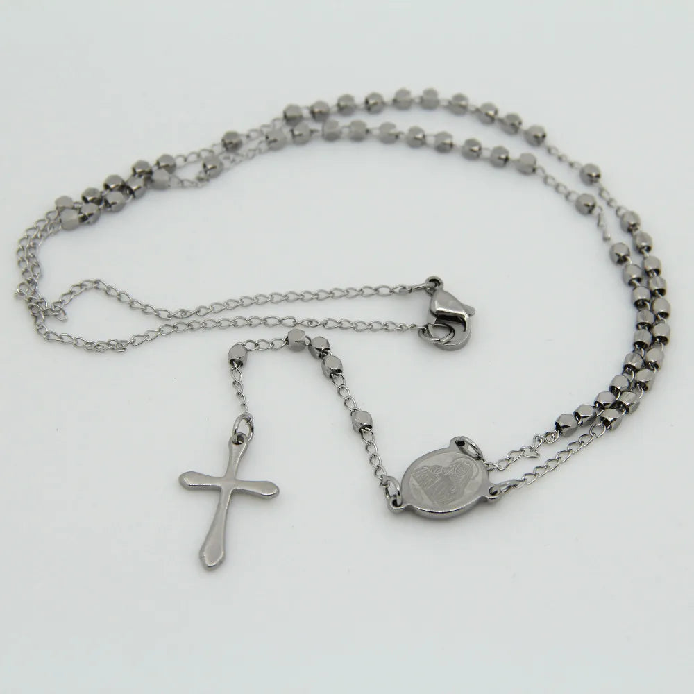 Collier chaîne sautoir avec croix