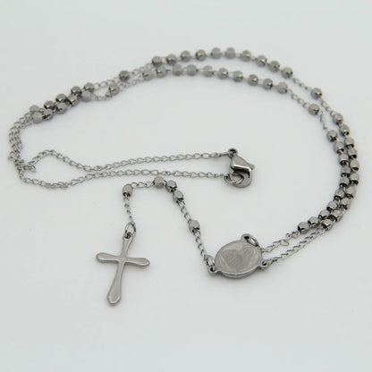 Collier chaîne sautoir avec croix