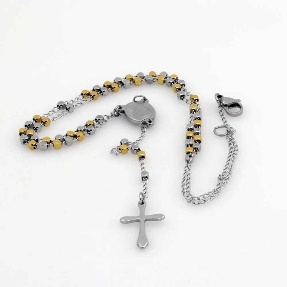 Collier chaîne sautoir avec croix