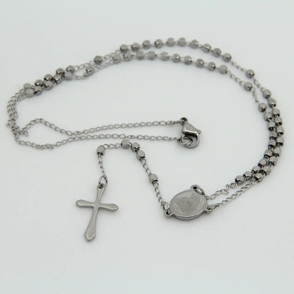 Collier chaîne sautoir avec croix