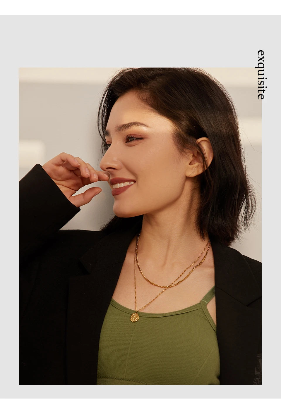 Collier géométrique en acier inoxydable