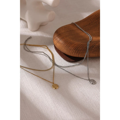 Collier géométrique en acier inoxydable