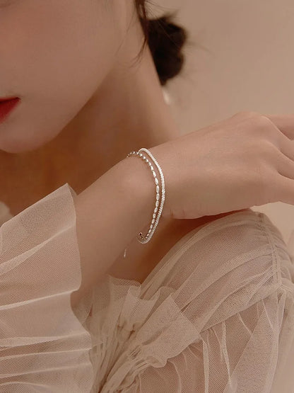 Bracelet perles en argent 925 élégante