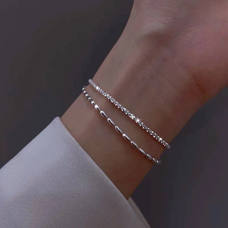 Bracelet perles en argent 925 élégante