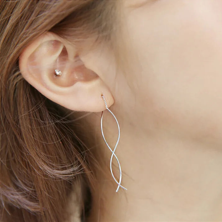 Boucles d'oreilles pendantes en argent 925 moderne