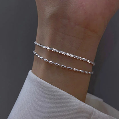 Bracelet perles en argent 925 élégante