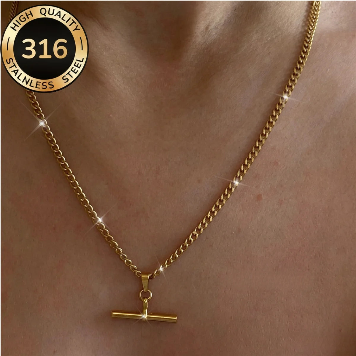 Collier chaîne en plaqué or