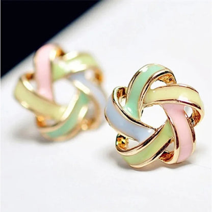 Boucles d'oreilles puces multicolore