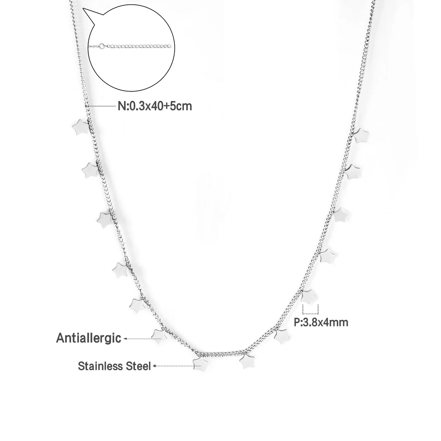 Collier cœur en acier inoxydable
