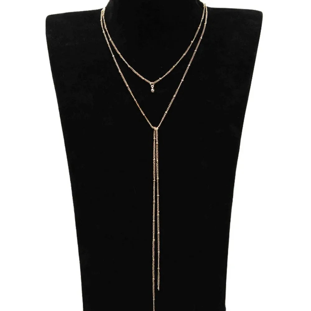 Collier sautoir doré