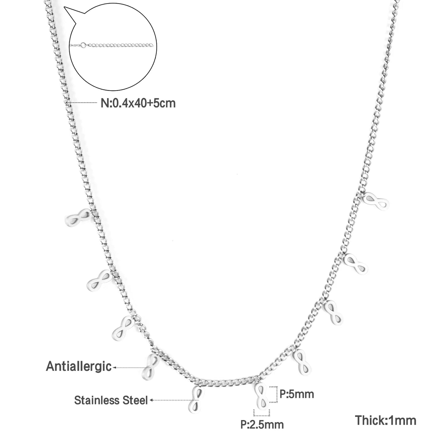 Collier cœur en acier inoxydable