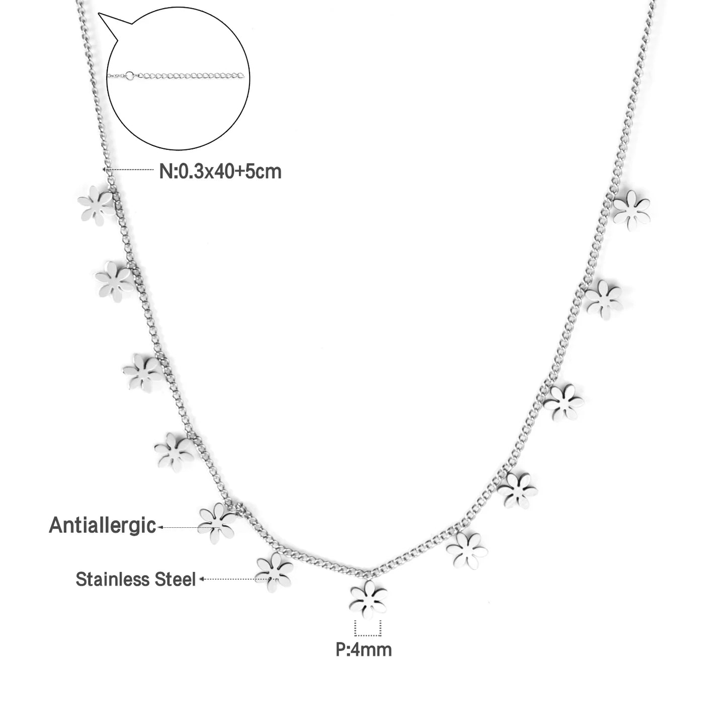Collier cœur en acier inoxydable