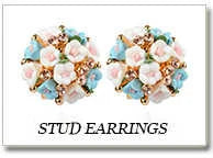 Boucles d'oreilles puces multicolore
