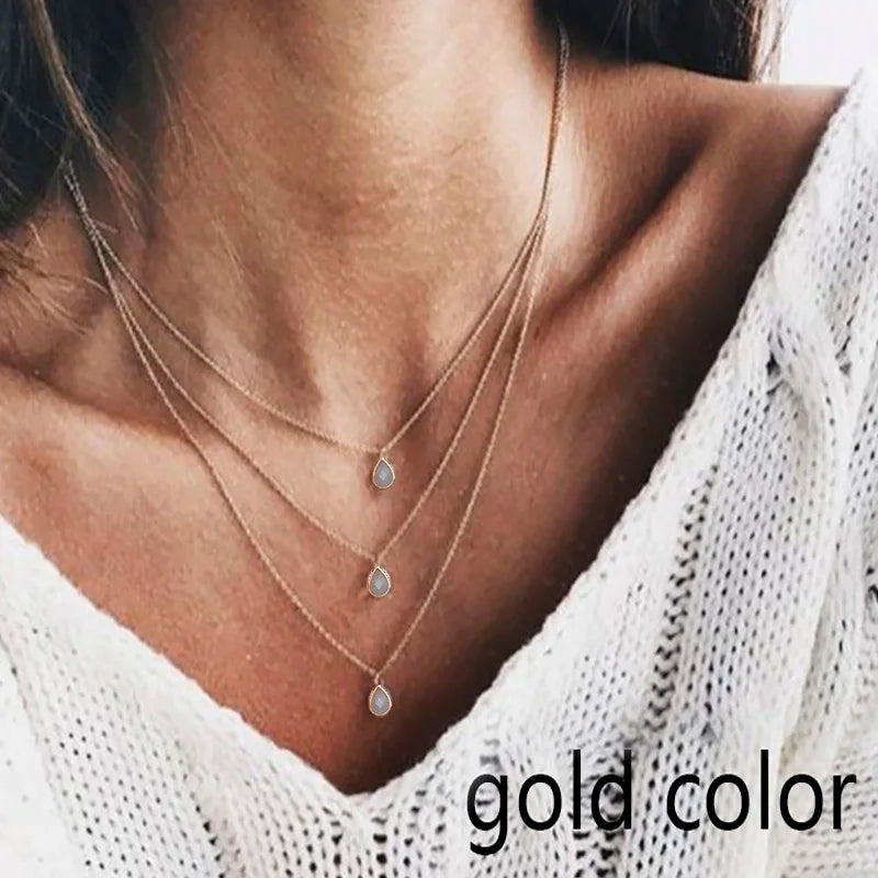 Collier solitaire  pendentif en cristal