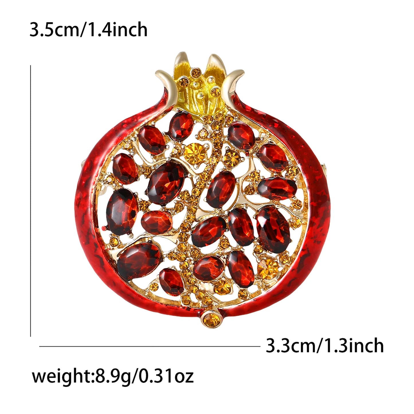 Broche grenade en cristal