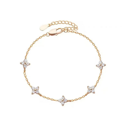 Bracelet fleur en acier inoxydable