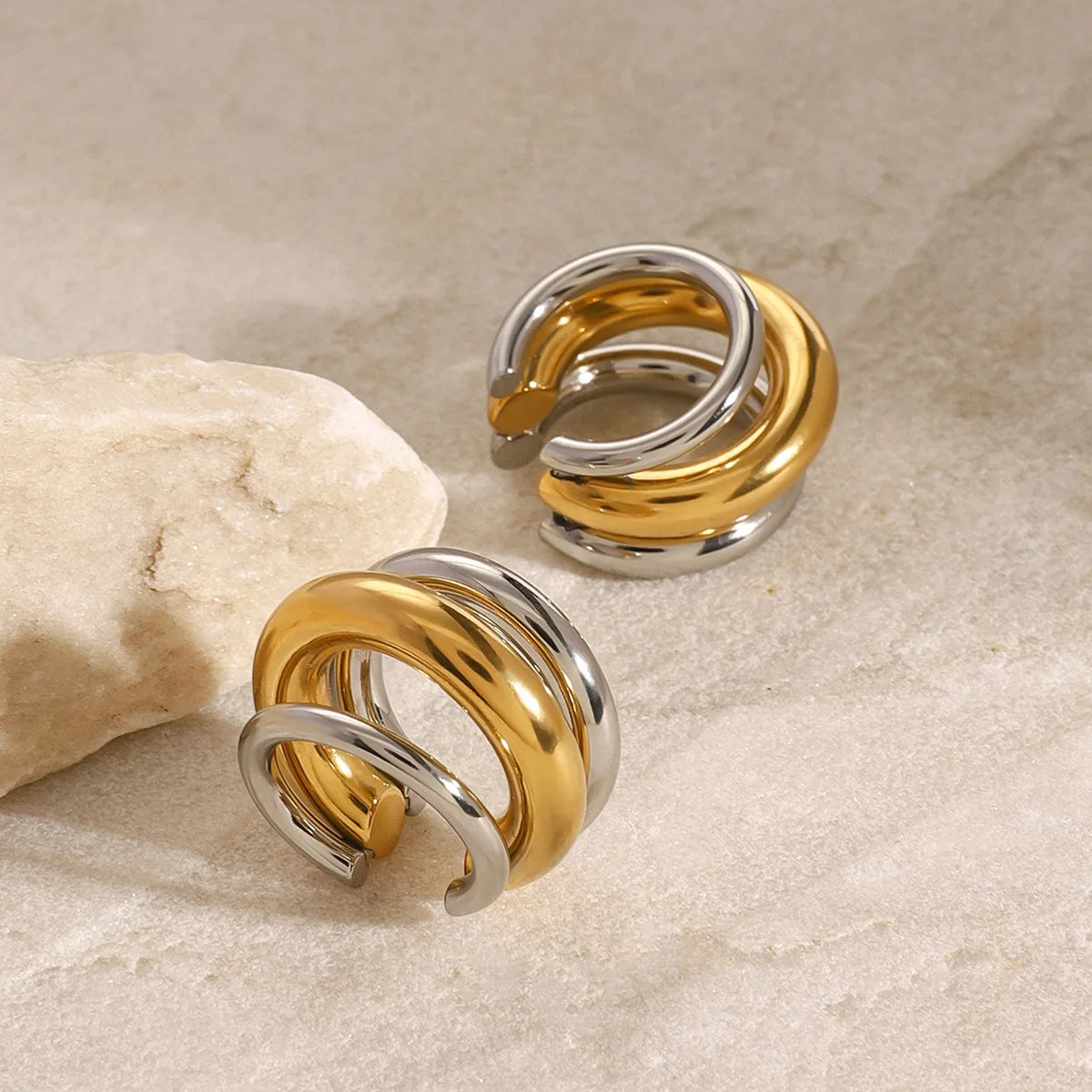 Boucles d'oreilles puces en acier inoxydable