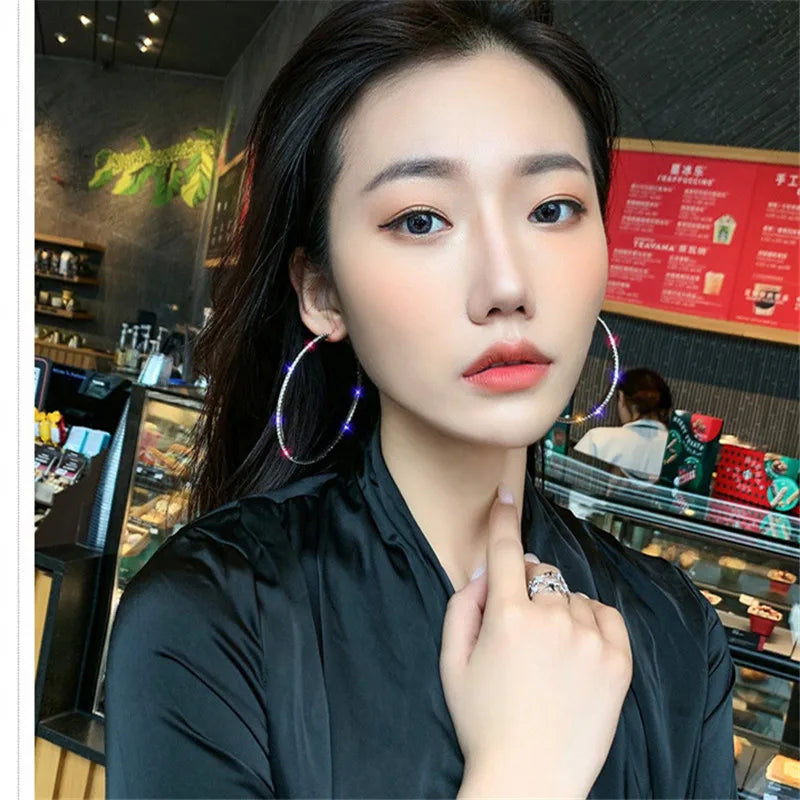 Boucles d'oreilles créoles en cristal douce