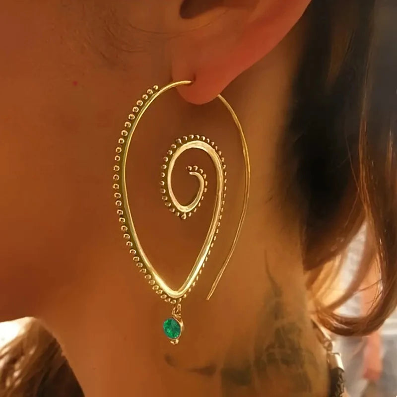 Boucles d'oreilles pendantes pierre turquoise