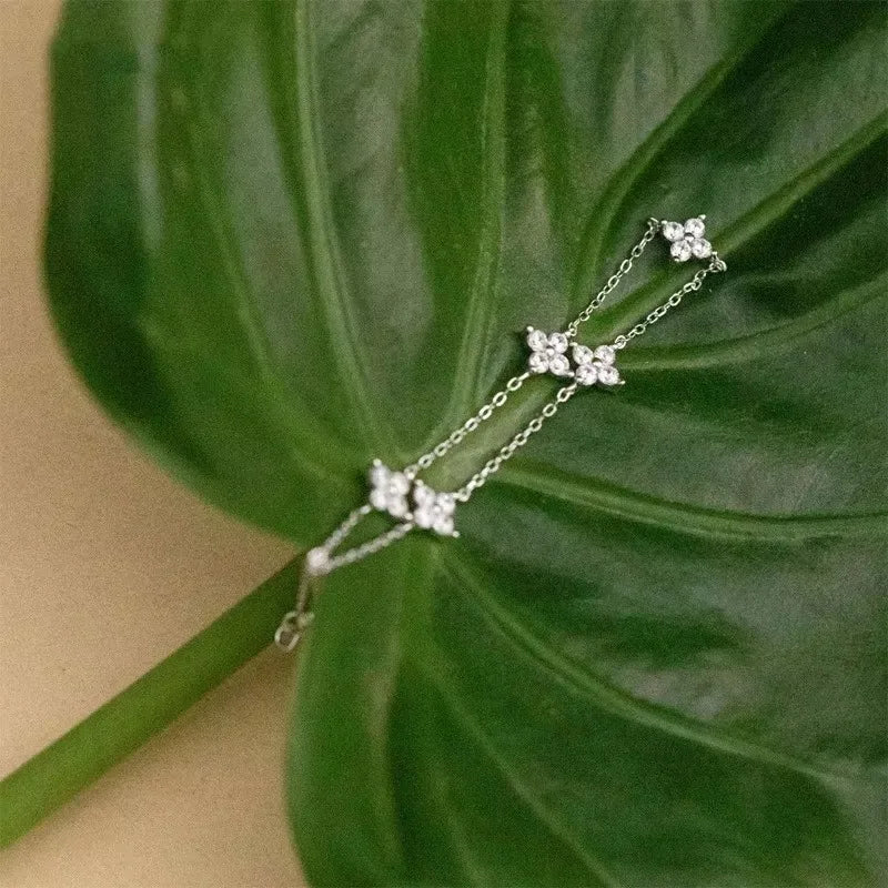 Bracelet fleur en acier inoxydable