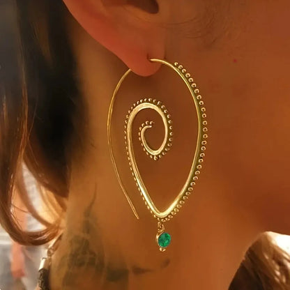 Boucles d'oreilles pendantes pierre turquoise