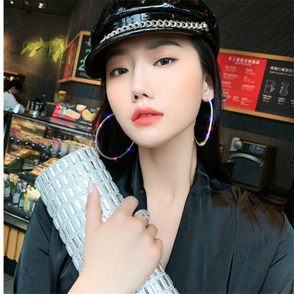 Boucles d'oreilles créoles en cristal douce