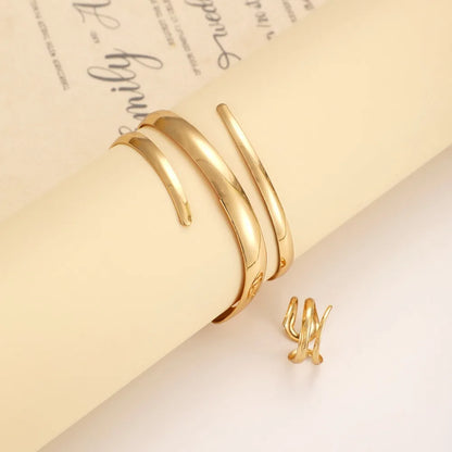 Bracelet jonc géométrique en doré