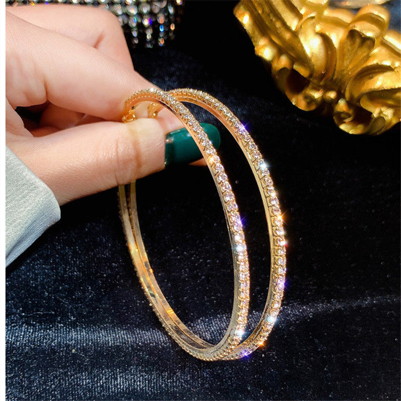 Boucles d'oreilles créoles en cristal douce
