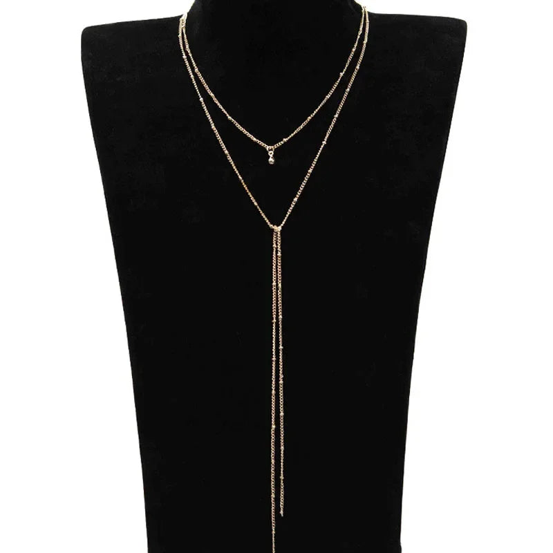 Collier sautoir doré
