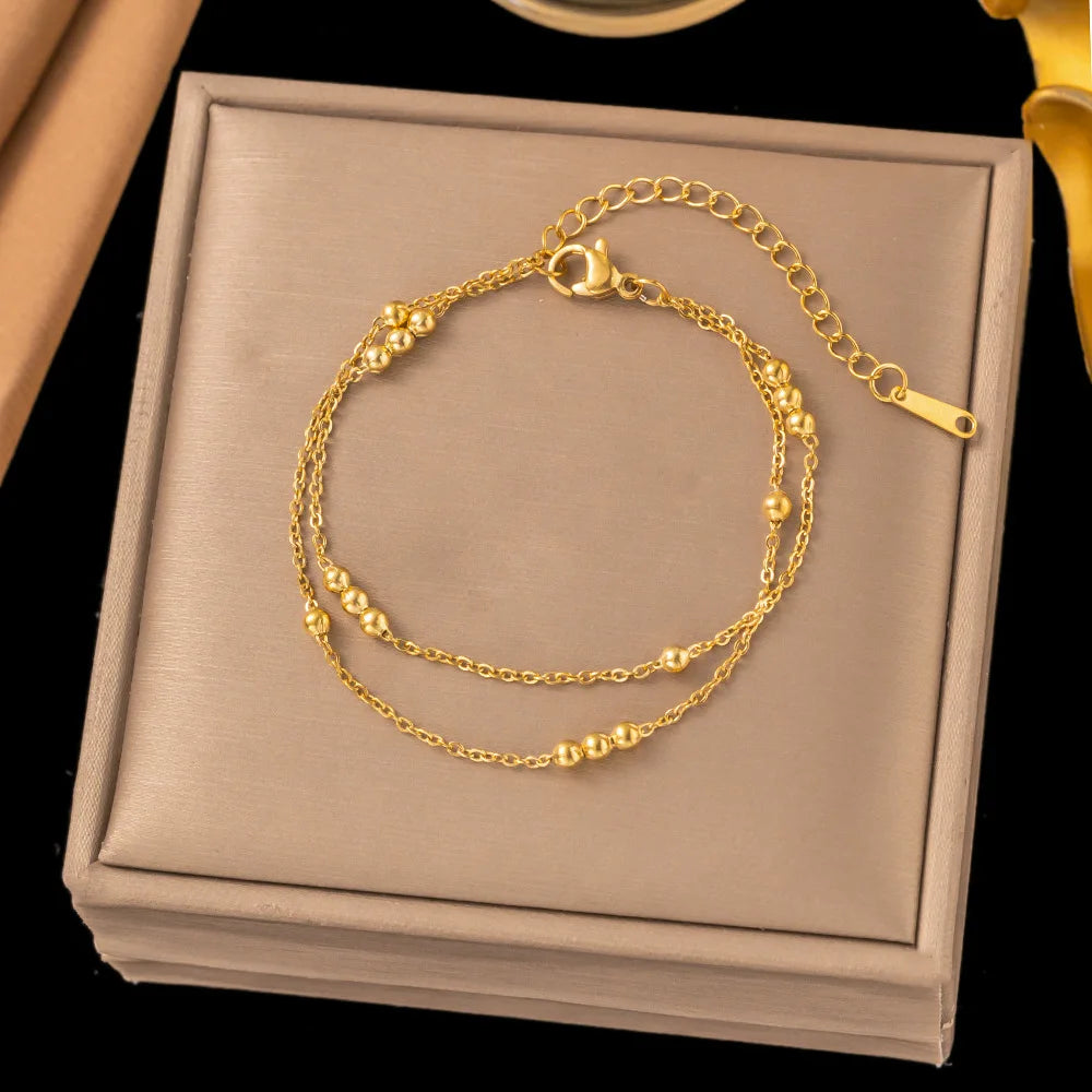 Bracelet perles en plaqué or