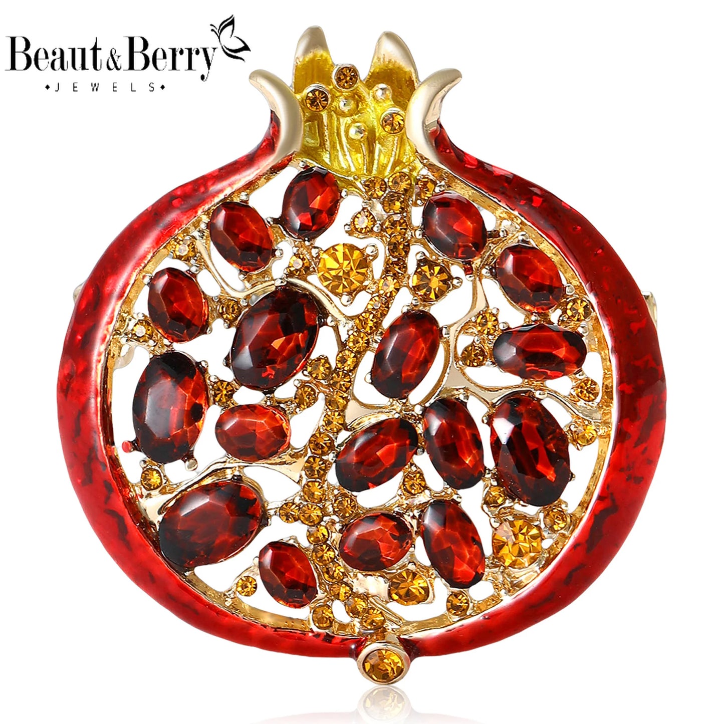 Broche grenade en cristal