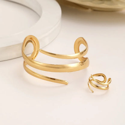 Bracelet jonc géométrique en doré