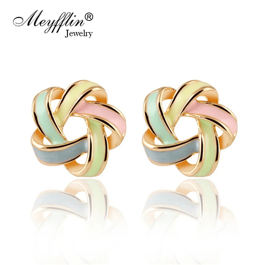 Boucles d'oreilles puces multicolore