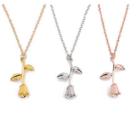 Collier pendentif rose