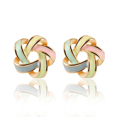 Boucles d'oreilles puces multicolore