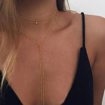 Collier sautoir doré