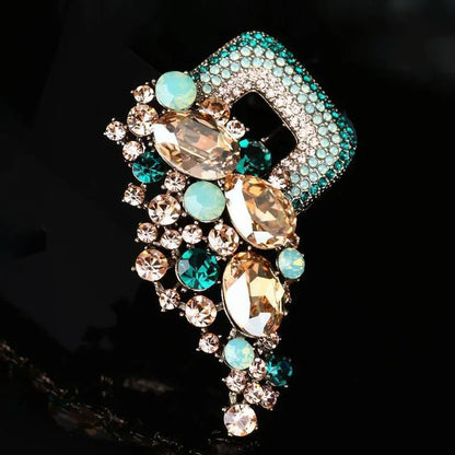 Broche chaîne en cristal