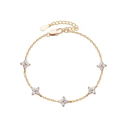Bracelet fleur en acier inoxydable
