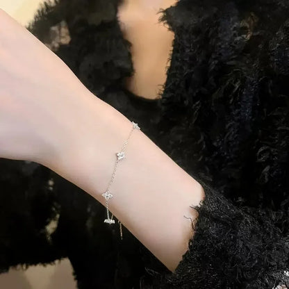 Bracelet fleur en acier inoxydable