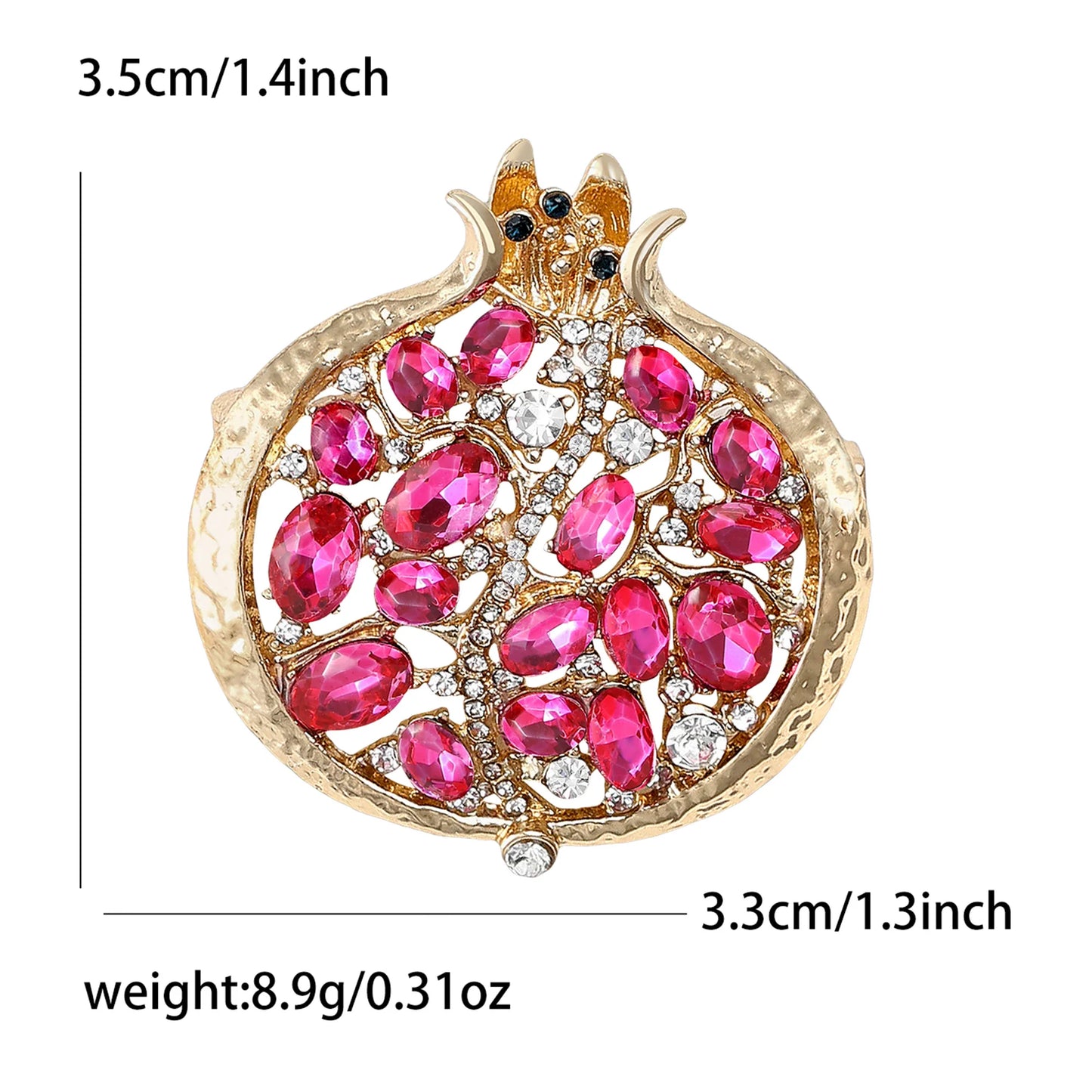 Broche grenade en cristal